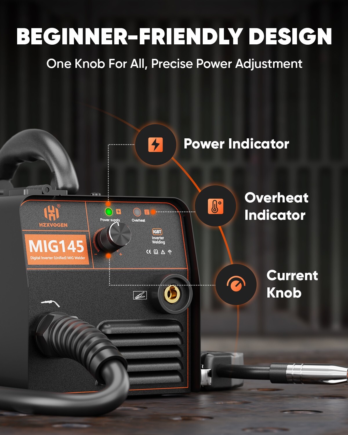 145Amp Mini MIG Welder MIG Welding Machine Gasless Flux Core Weld Iron 110V/220V