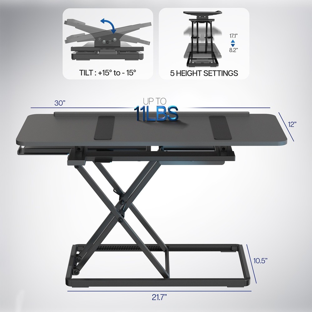 VIVO Black 30" Tilting Keyboard Riser