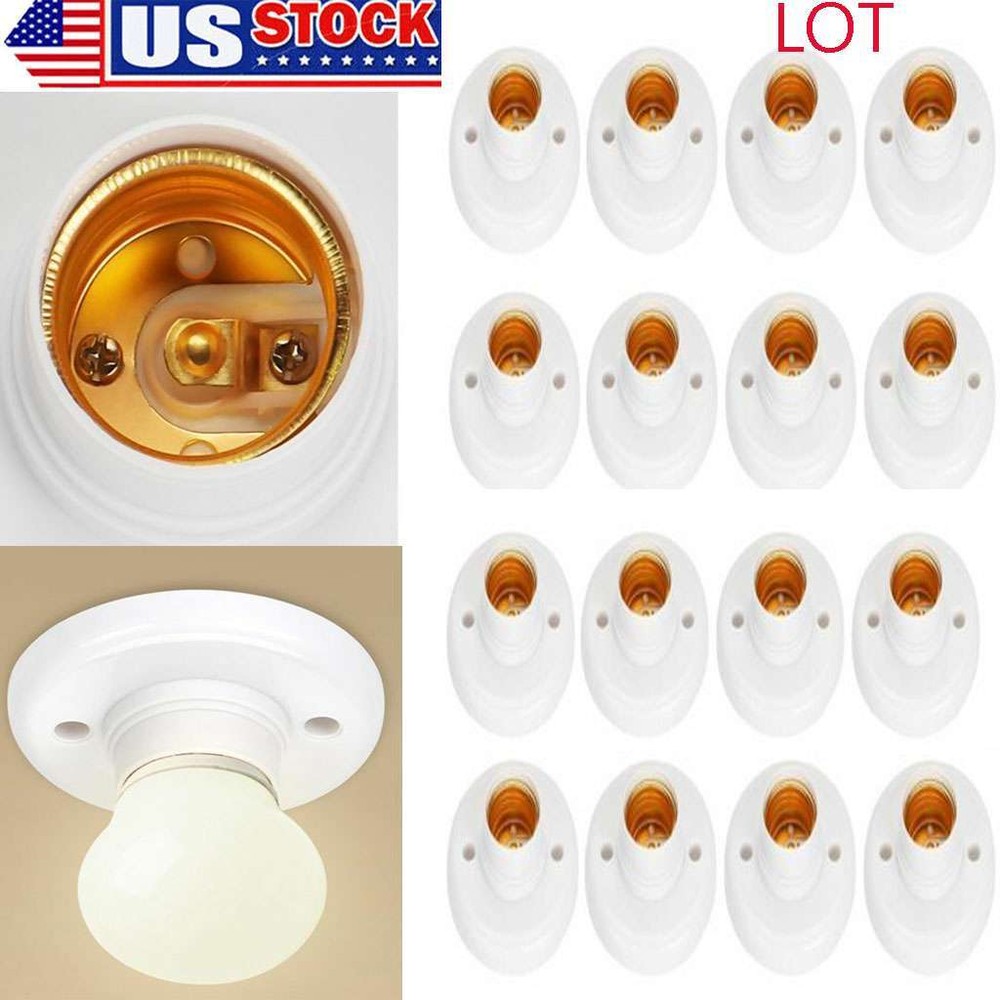 1-20Pack Light Bulb Pendant E27 Lamp Round Fixing Base Holder Screw Cap Socket