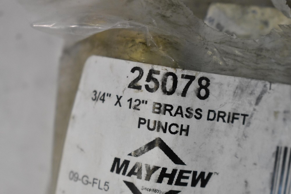 Mayhew 25078 3/4" x 12" brass drift punch solid brass alignment tool