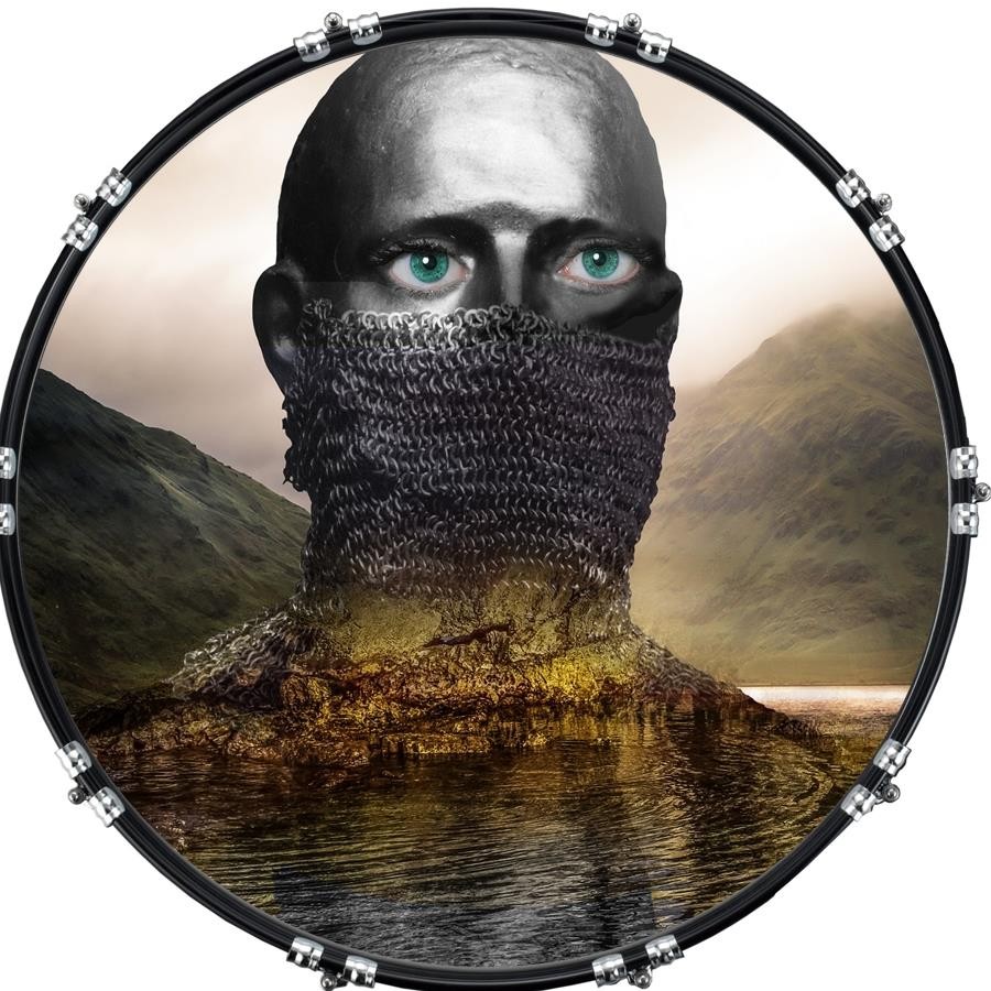 22" Custom Bass Kick Drum Front Head Graphical Graphic Silenced Chains