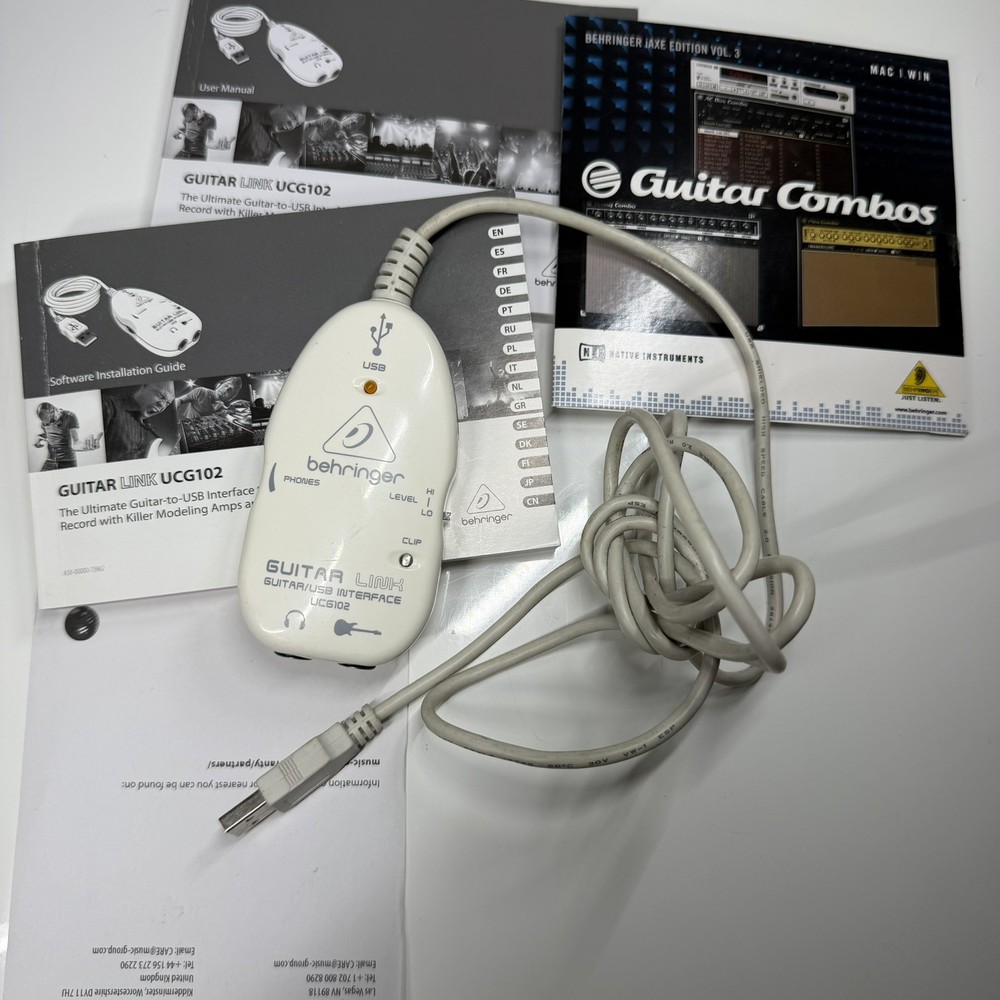 Behringer Guitar Link UCG102 USB Guitar To USB Interface With Box