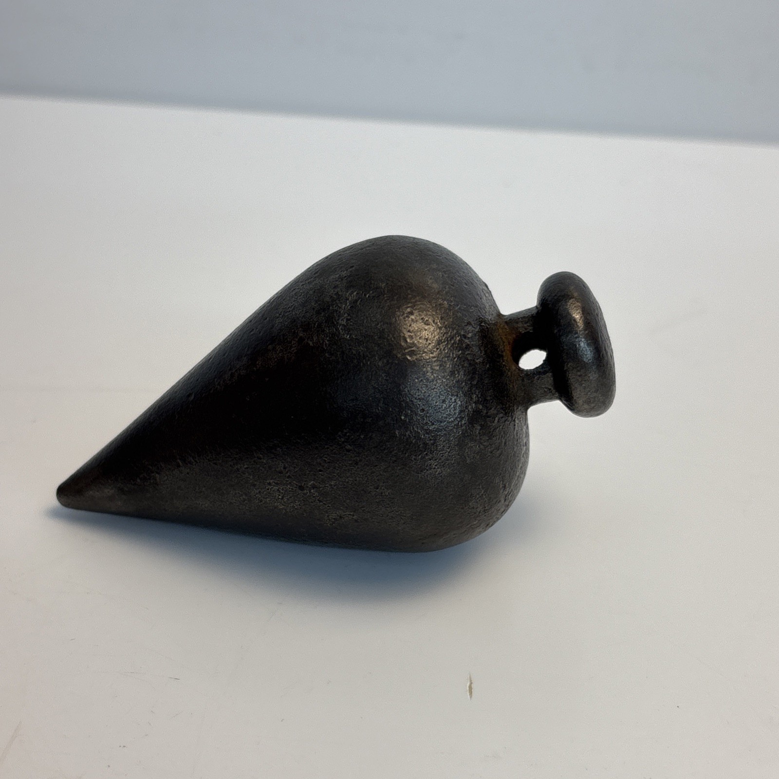 Antique Large Iron Plumb Bob 1 Lb 2 Oz 3 1/2 Inch Masonry Tool