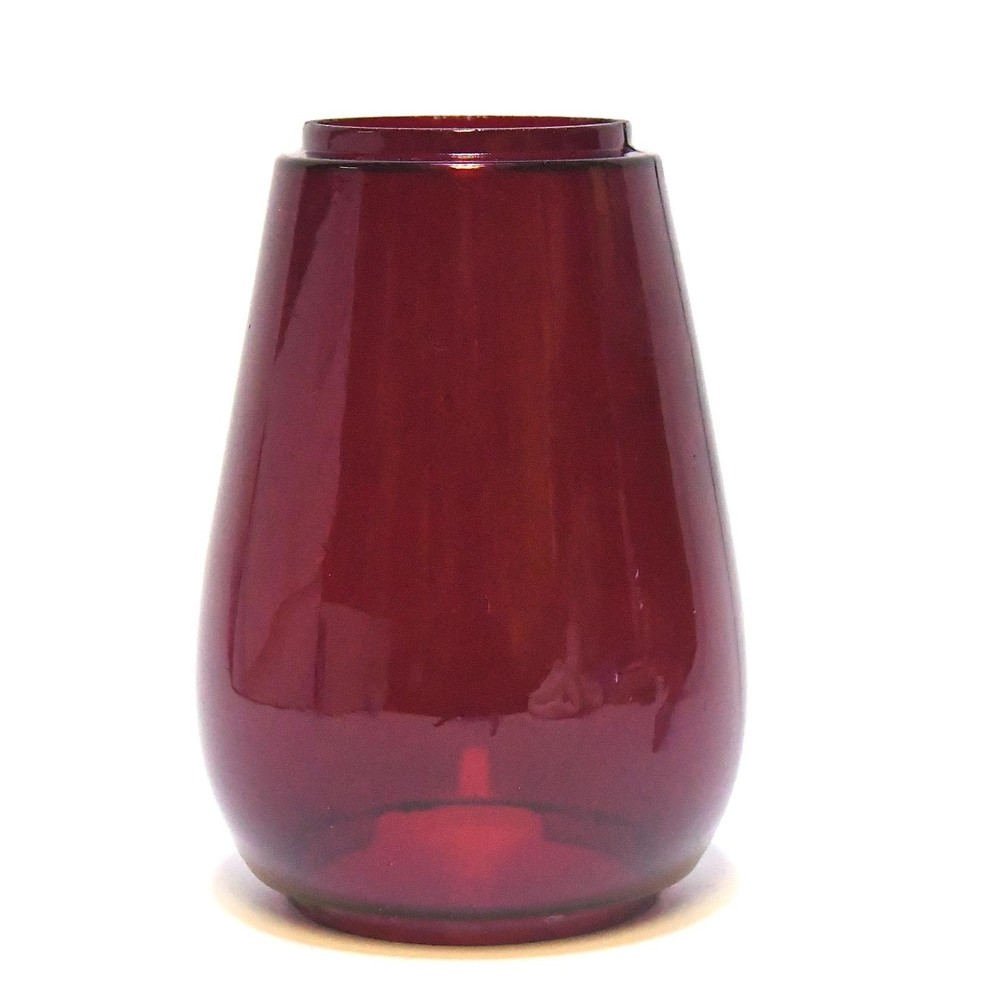 VINTAGE RUBY RED REPLACEMENT LANTERN GLOBE LENS UNMARKED SOME DAMAGE