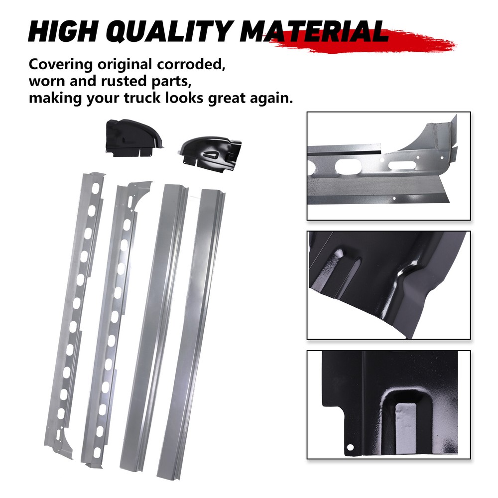 6PACK For 2002-2008 Dodge Ram Quad Cab Inner & Outer Rocker Panels & Cab Corners