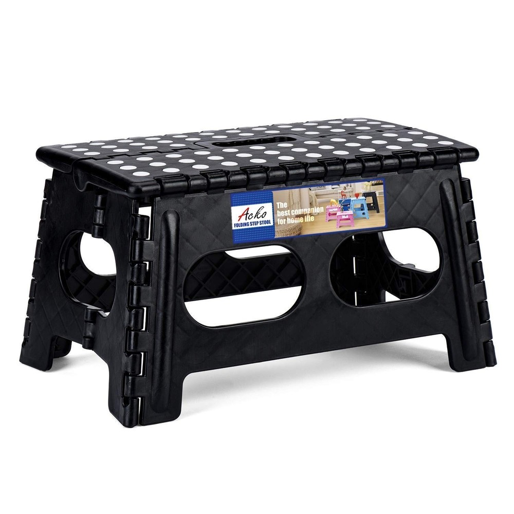 ACSTEP Folding Step Stool, Include Extra Wide Heavy Duty Stepping Stool and B...