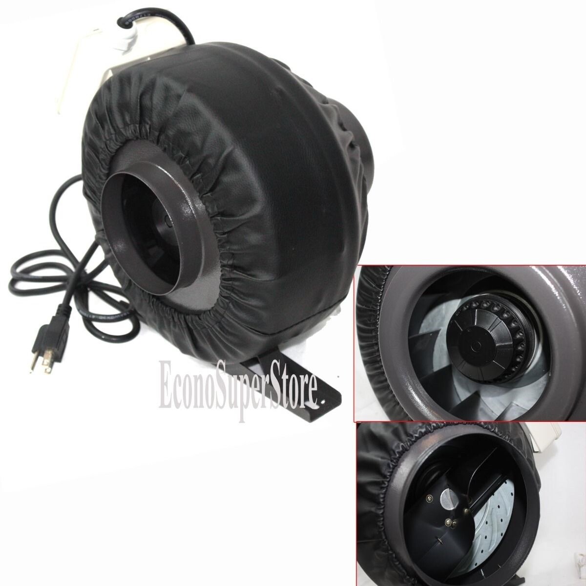 8" Carbon Filter & Inline Exhaust Fan Air Blower HydroponicOdor Control Scrubber