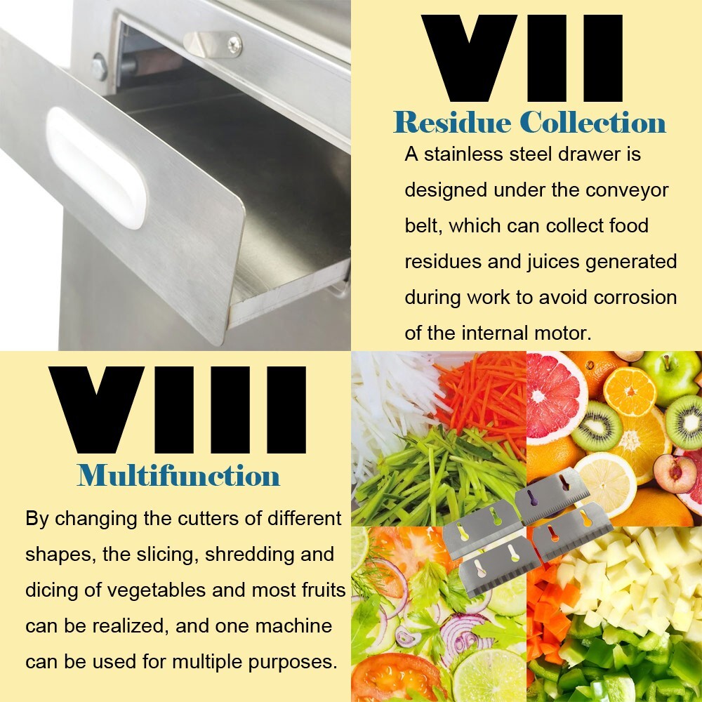 YQC-660 Multi-function Fruit Vegetable Slicing Shredding Dicing Chopper 198LB