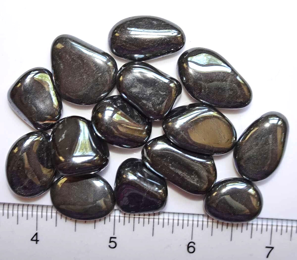 Hematite - 14 Tumbled Stones rt422b