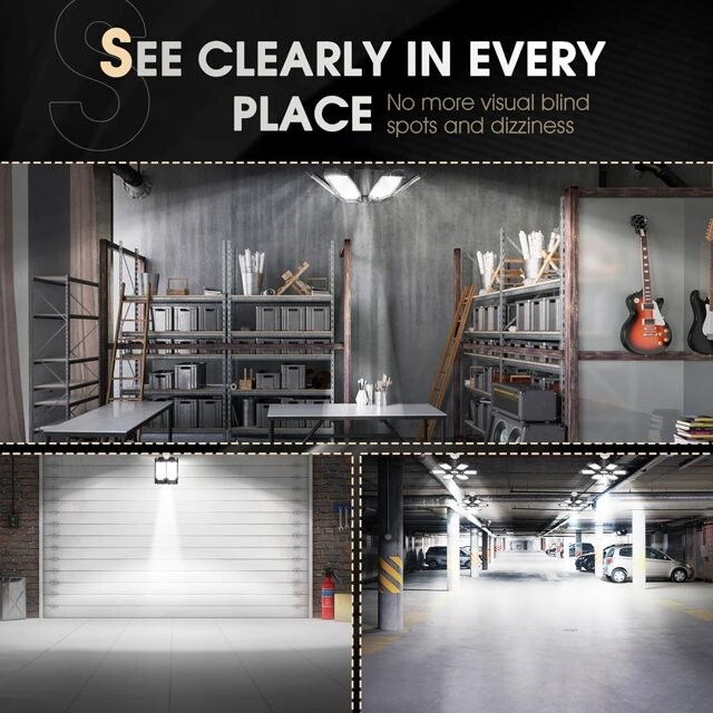 1pk LED Garage Light Bulb Deformable Ceiling Fixture LED Workshop Light Bright