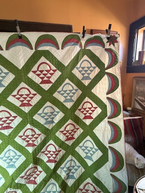 Glorious 19Th Century Basket Quilt