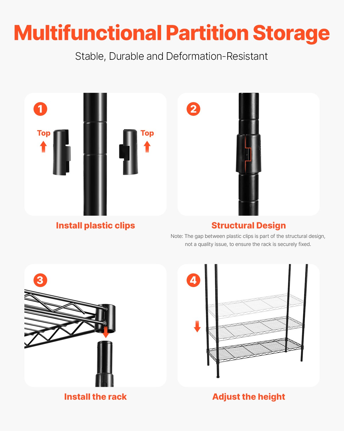 VEVOR Over Washer and Dryer Storage Shelf Two Row 6 Tiers Washer Rack Black