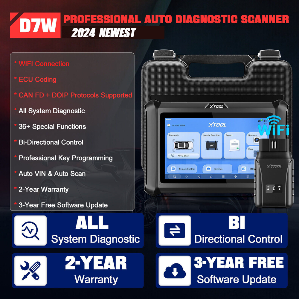 XTOOL USED D7W WIFI Connection OBD2 Diagnostic Scanner Bidirectional Key Coding