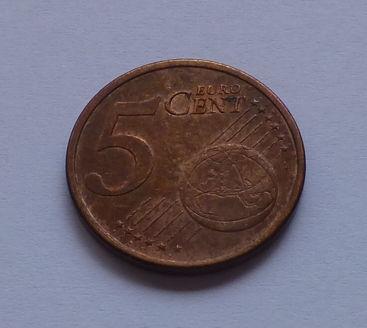 Error: Germany 5 Euro Cent 2002, Mint error