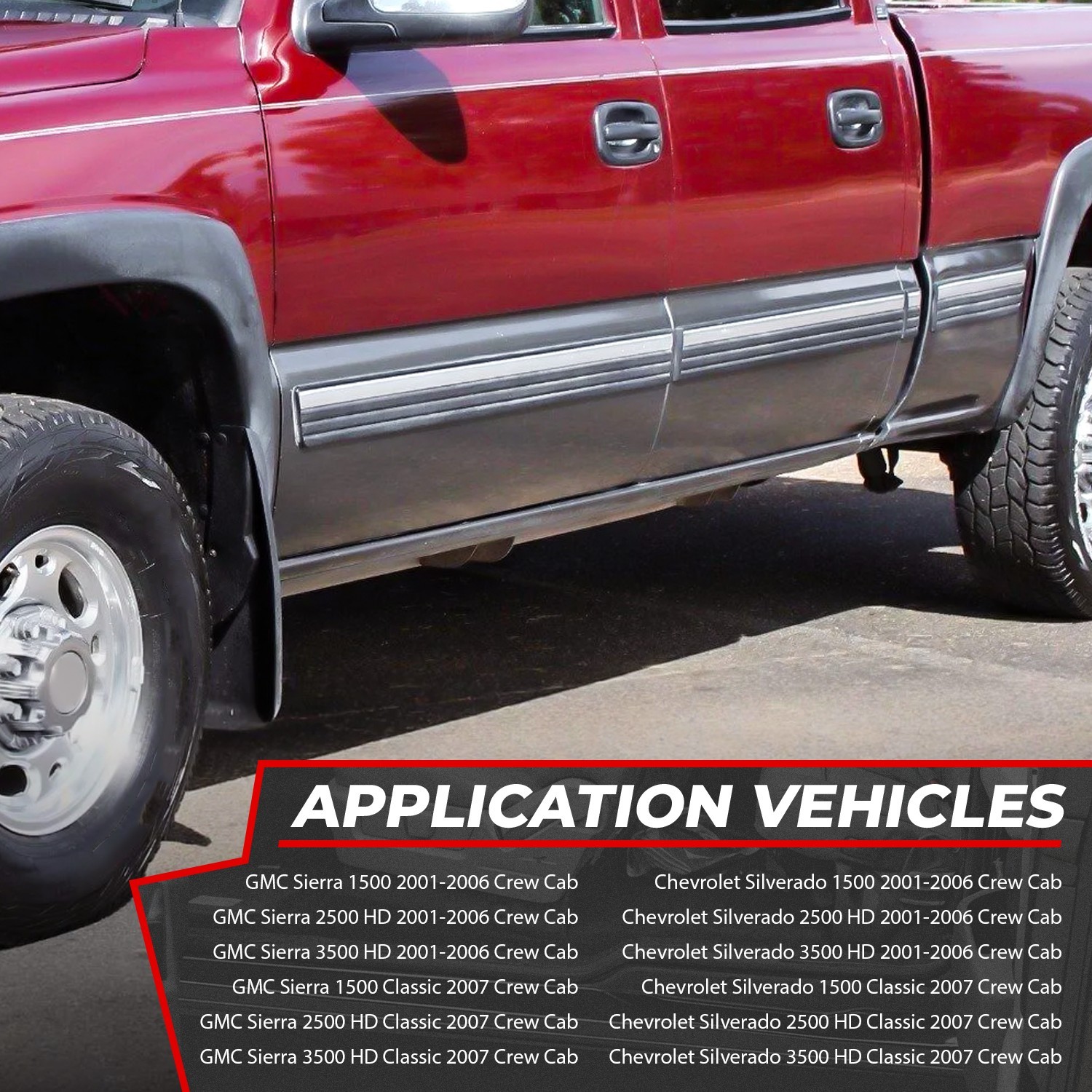 For 2001-2007 Chevy Silverado GMC Sierra Crew Cab Inner & Outer Rocker Panels