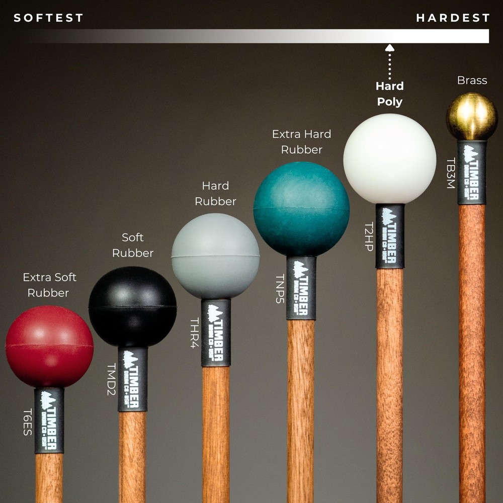 Timber Drum Co. Bell/Xylophone Mallets — MADE IN Single Pair, Hard Poly