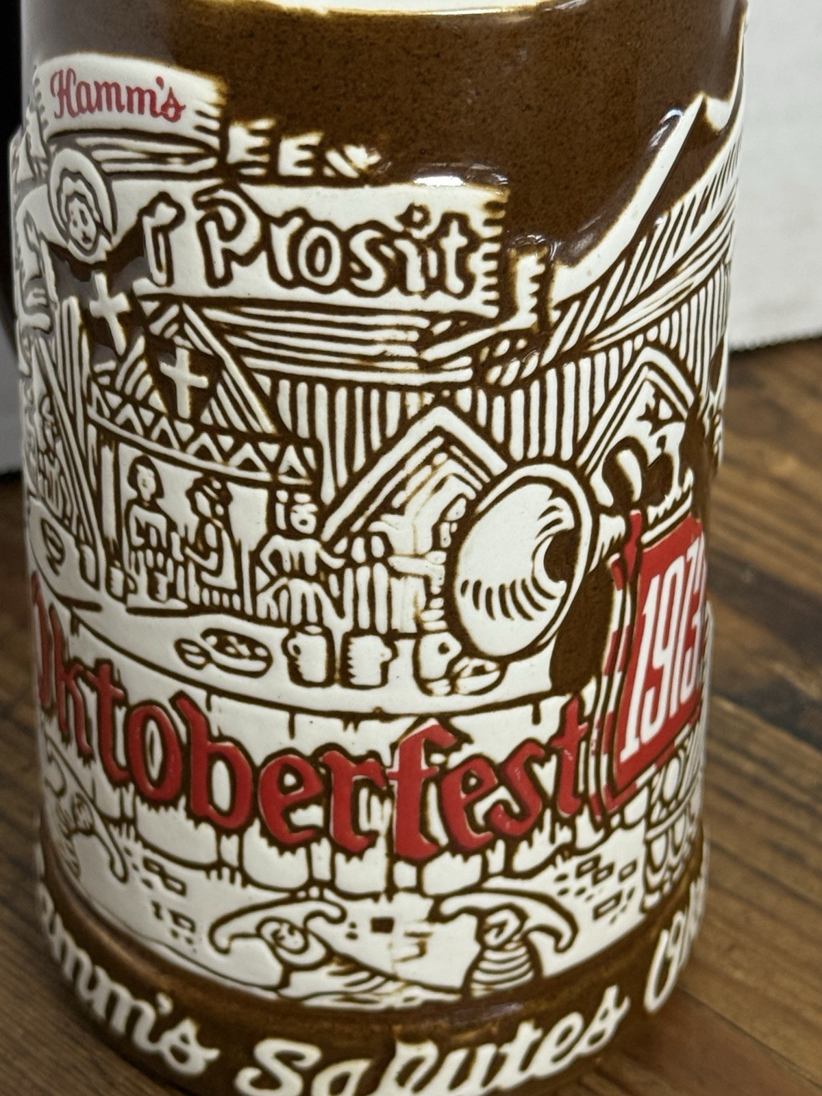 Vintage Hamm's Beer Stein Mug 1973 Oktoberfest Salutes Ceramarte Brazil Bear (C)