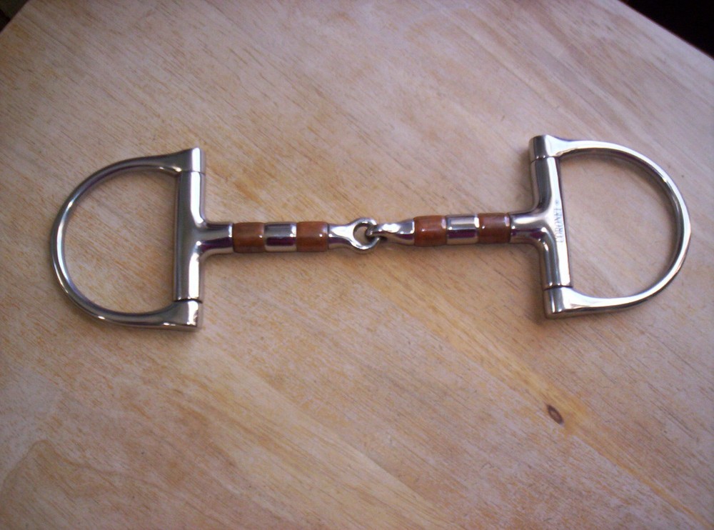 Used Coronet  SS Dee Ring Snaffle Bit 5 1/2"  Mouth w/ Copper & SS Rollers