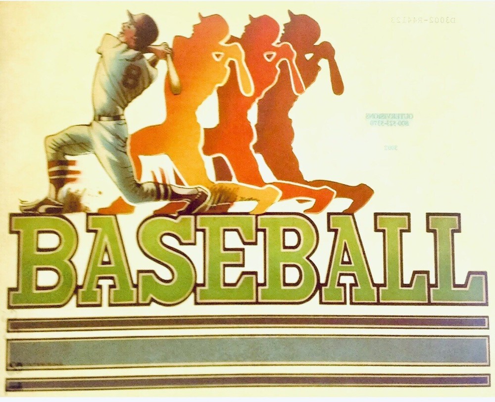 Original Vintage Baseball Iron On Transfer