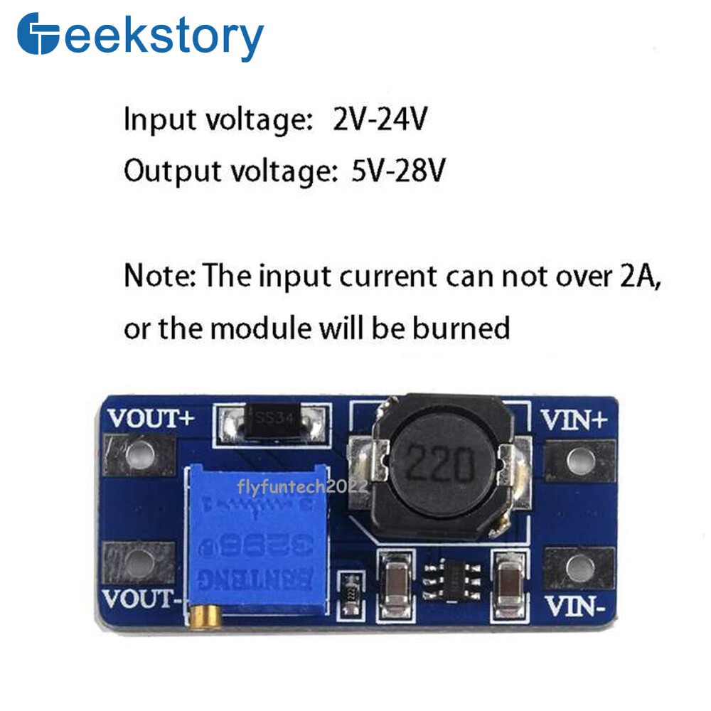 5pcs MT3608 DC-DC Step Up Power Module Adjustable Booster Module For Arduino
