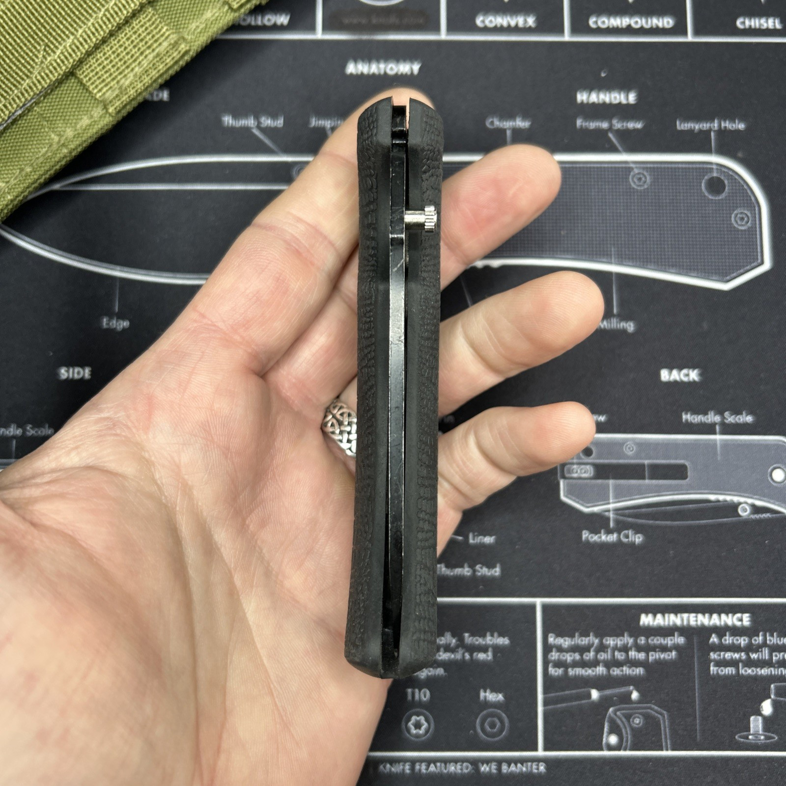 Scipio Tactical Folding Knife Black Rubber Handle Tanto Combo Edge Blade VGUC