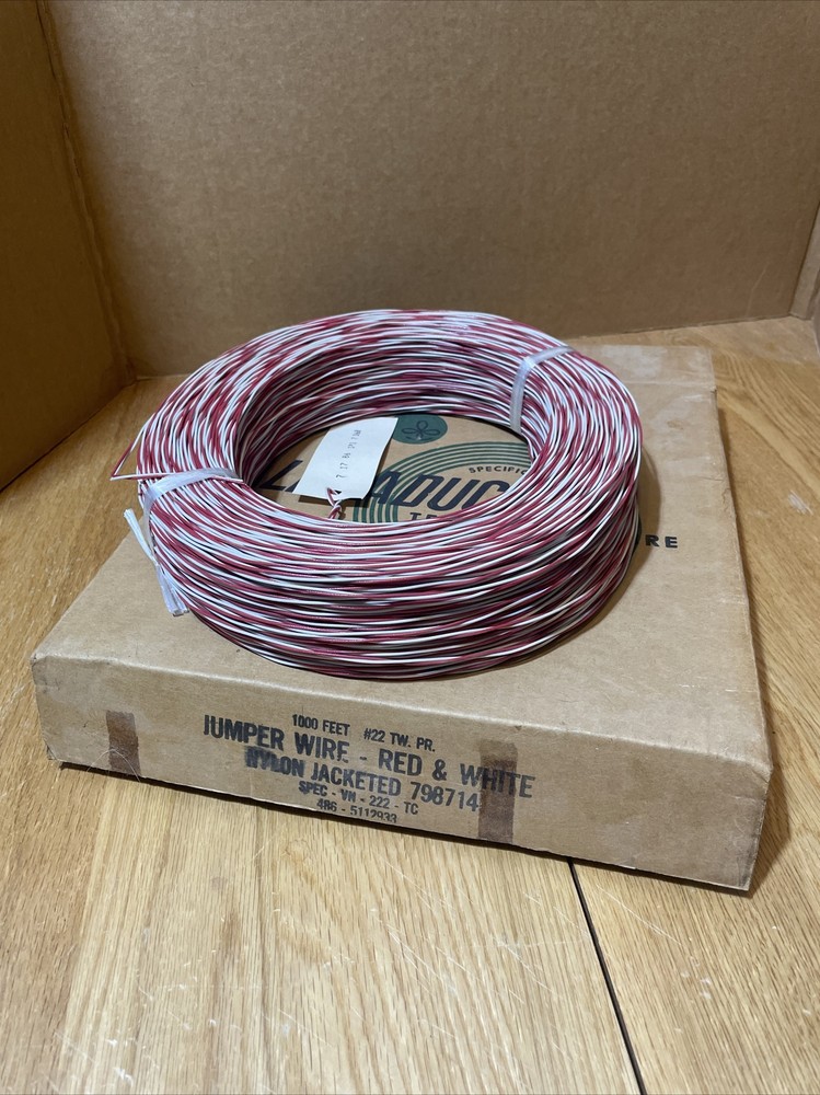 ALPHADUCT JUMPER WIRE #22 1000 ft RED & WHITE NYLON JACKETED