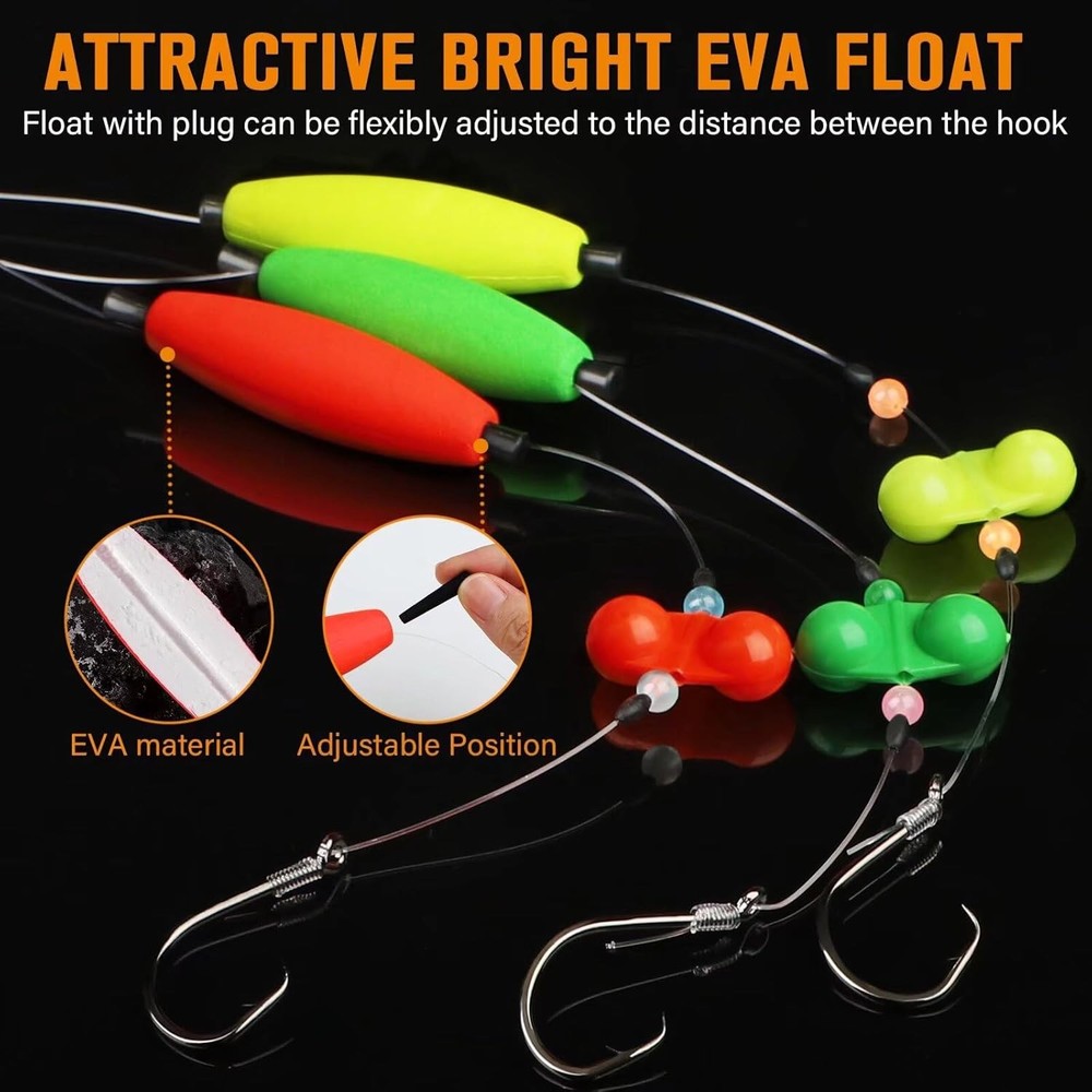 Dovesun Catfish Rigs Santee Rig Float 23", Cigar Float-6/0Hook * 6PCS