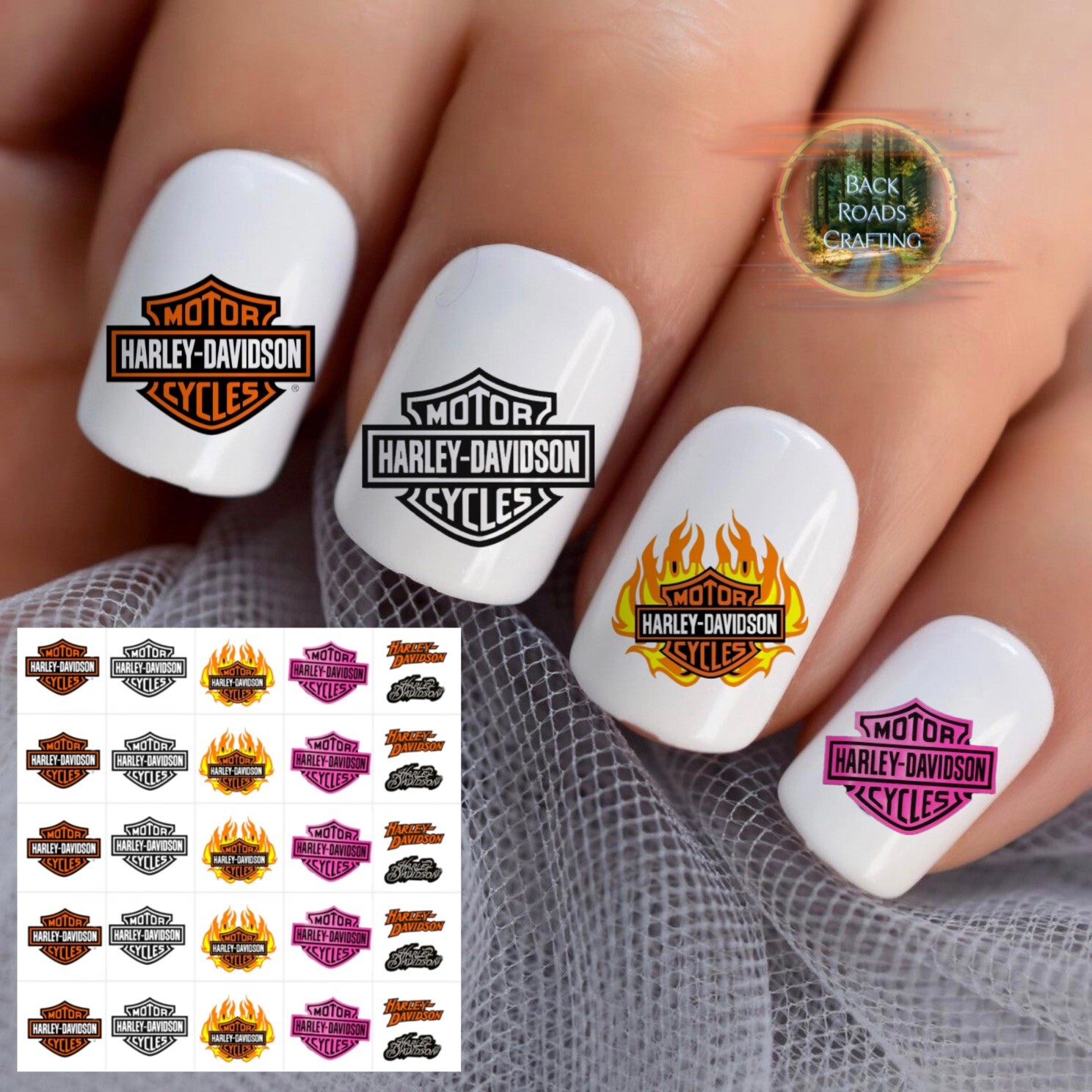 Motorcycles Waterslide Nail Decals Set Of 50 Instructions & Bonus