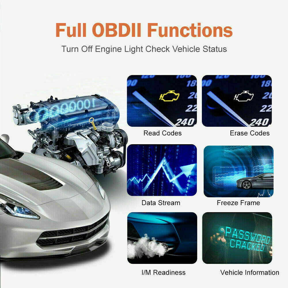 Auto OBD2 Diagnostic Scanner Car OBD Code Reader Check Engine Fault Ancel AS200