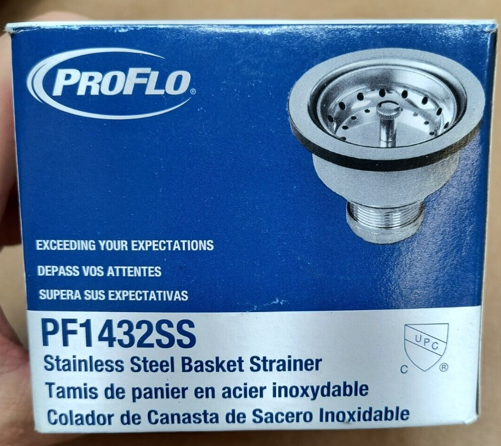 ProFlow PF1432SS Stainless Basket Kitchen Sink Strainer