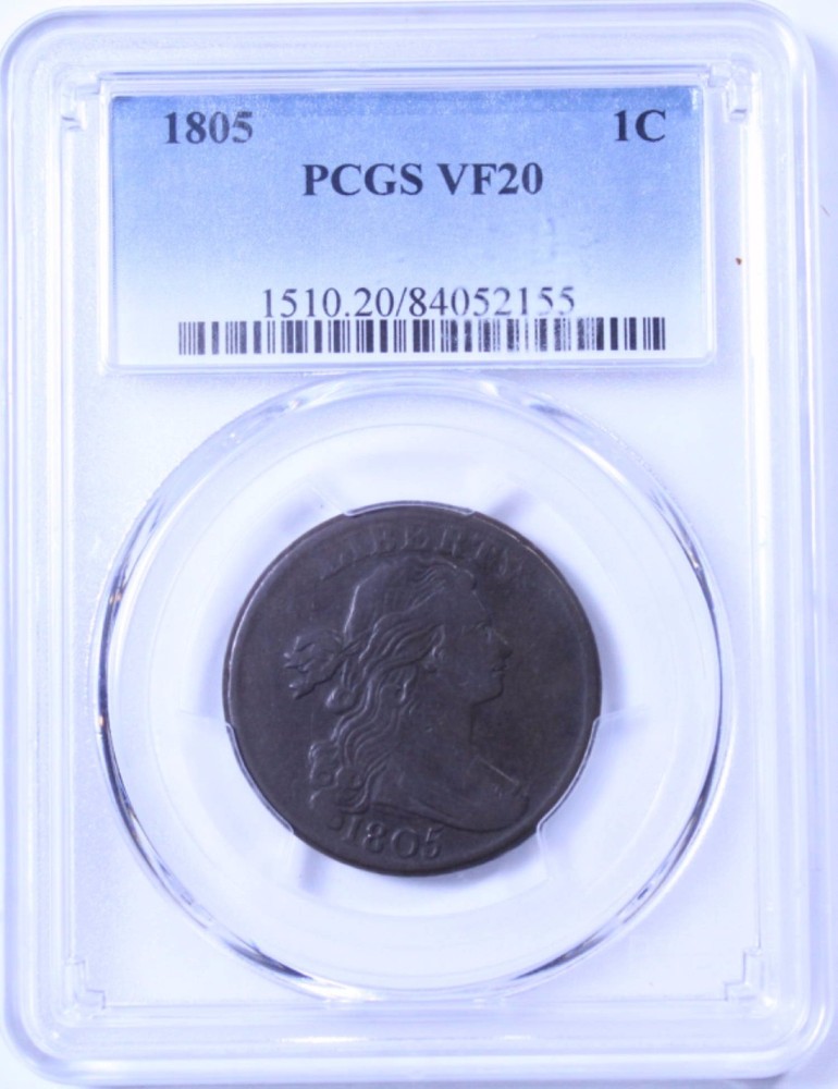 1805 Draped Bust Large Cent : PCGS VF20