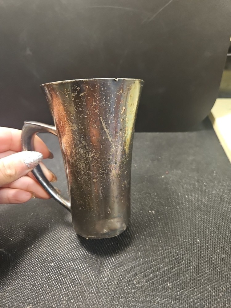 Antique Benedict Indestructo Sheffield 1918 Nickel Silver Mug Cup #1384