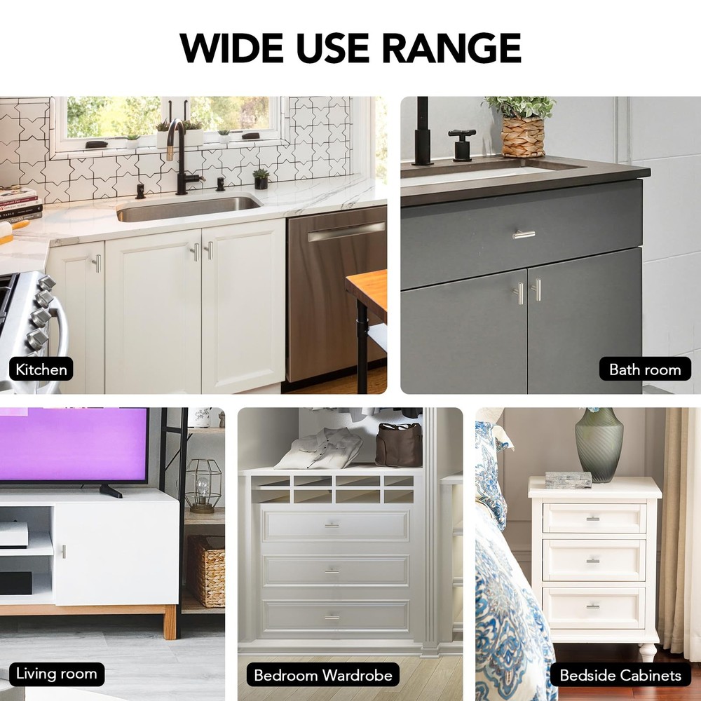 10 Pack Brushed Nickel Cabinet Knobs 2 Inch - Silver Drawer Knobs Single Hole