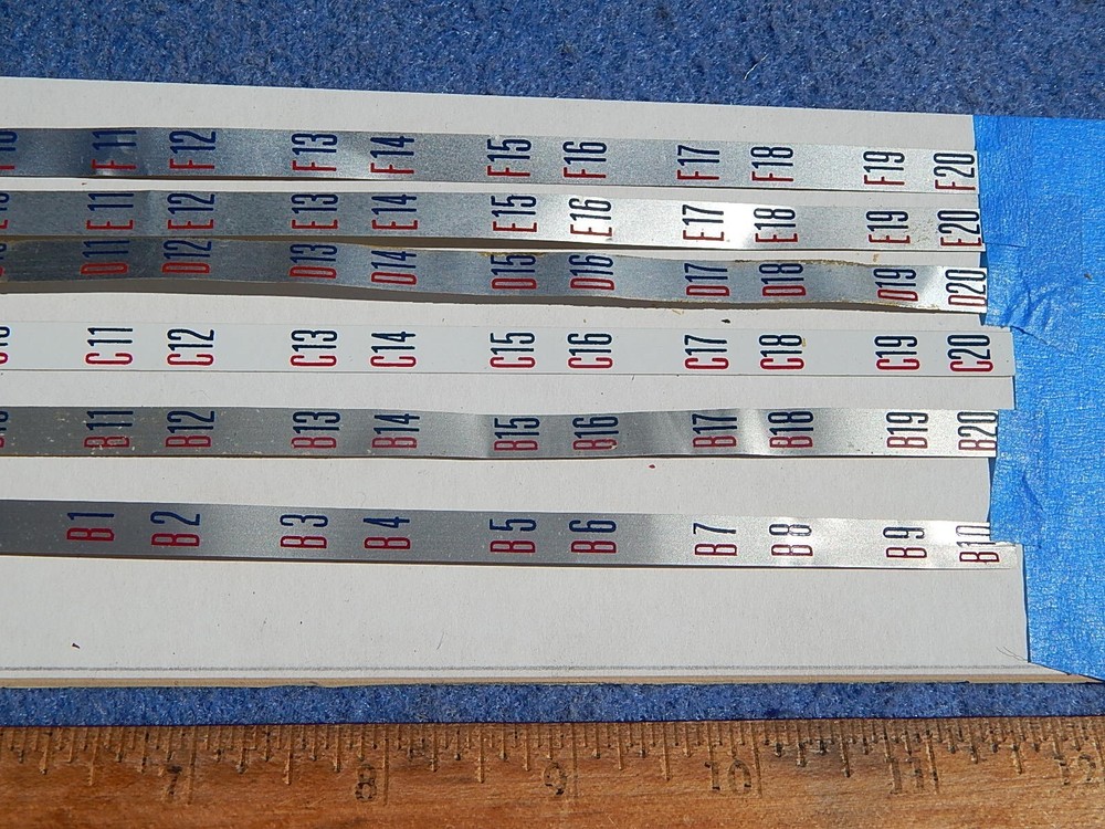AMI H200 I200 Program Holder Number Strips - 5 original, used