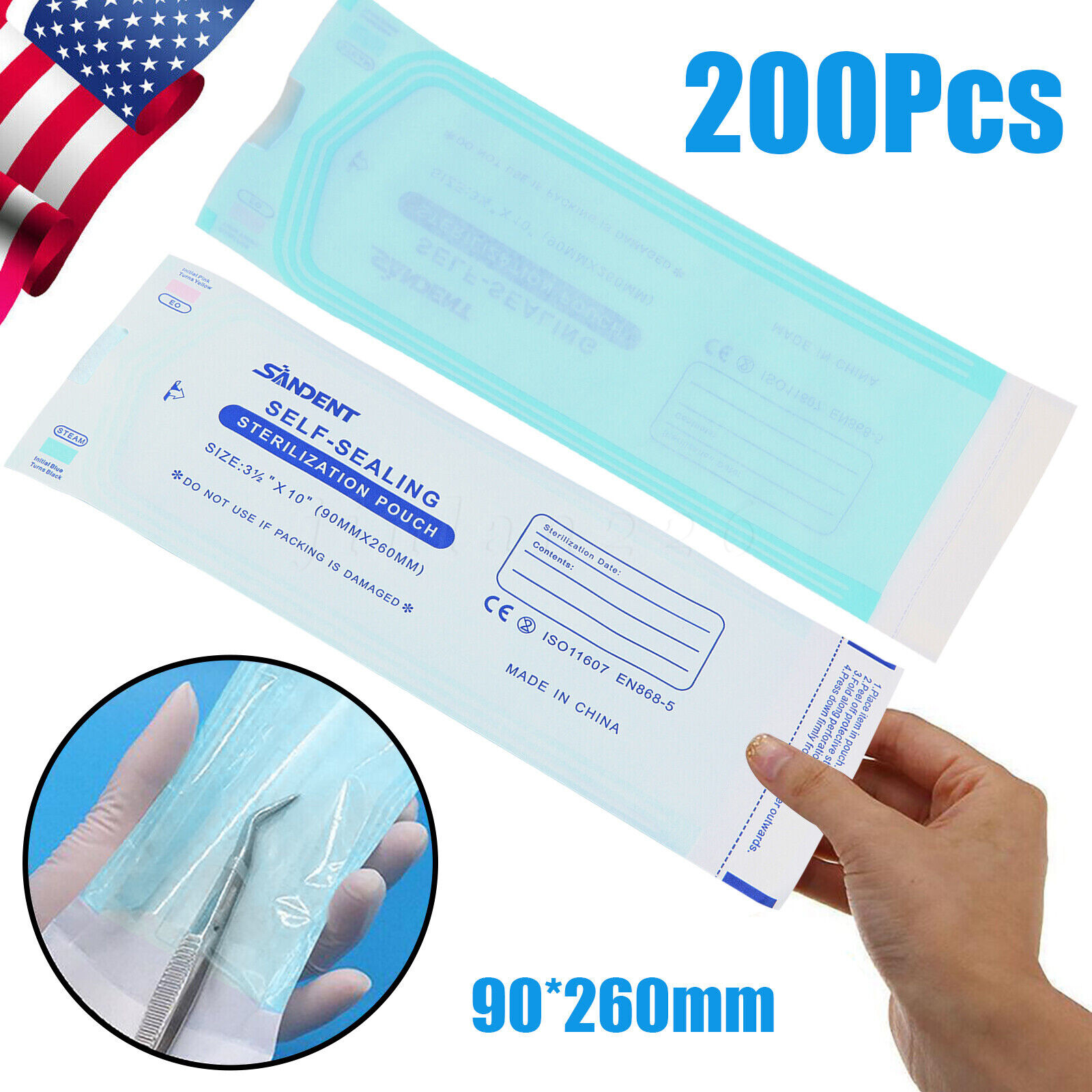 Self Sterilization Pouches Pouch Autoclave, Sterilizer Bags Dental Tattoo Nail