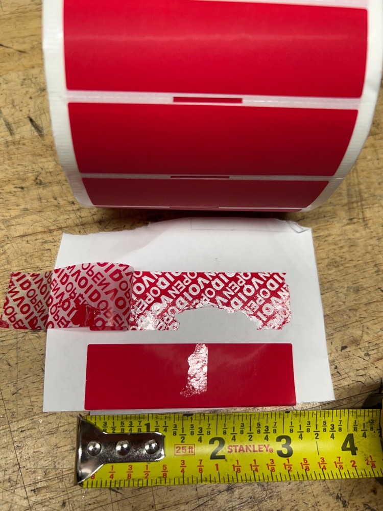SECURITY LABEL SEAL STICKER RED TAMPER EVIDENT 100 void