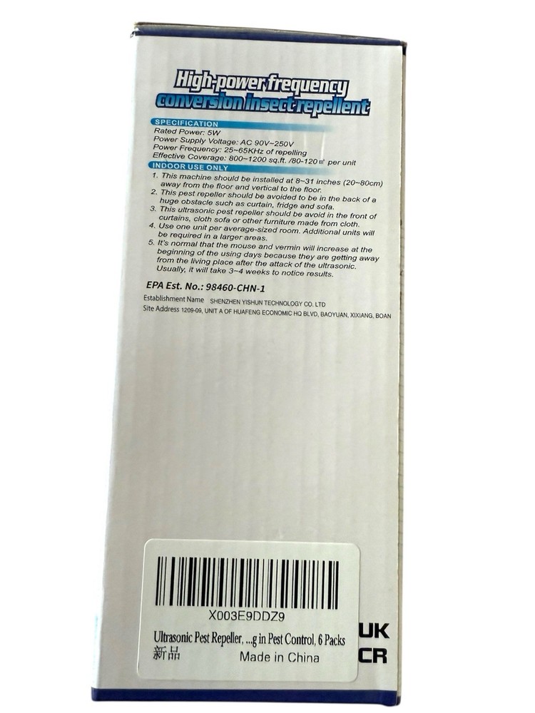 High-Potency Frequency conversion insect repellent 6pk