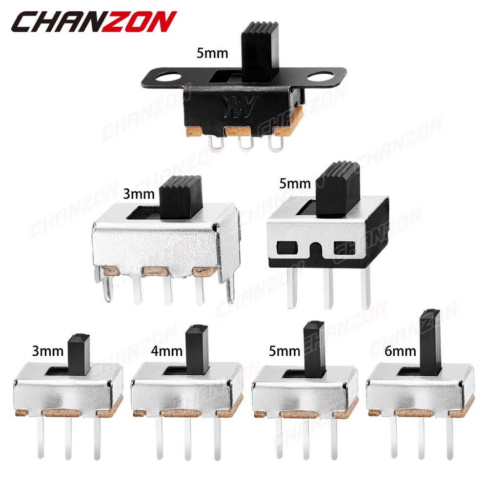 Mini Vertical 2 Position Slide Switch On Off SPDT 1P2T 3 Pin Toggle PCB Mount DC