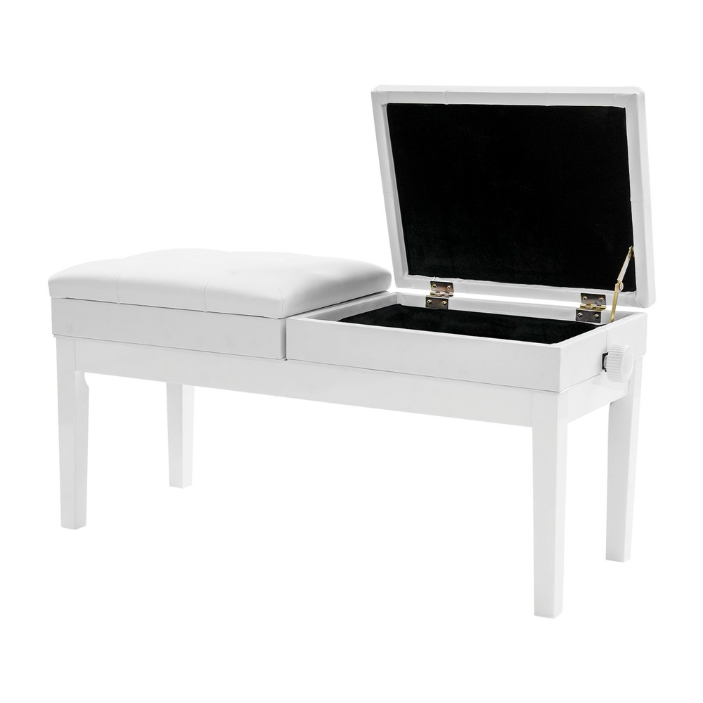 Double Seater Adjustable Piano Bench with Storage, Comfort & Style