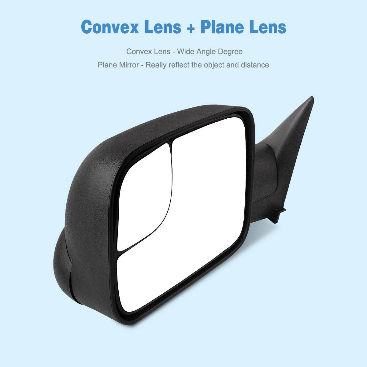 Manual Flip-up Tow Mirrors for 94-01 Dodge RAM 1500 94-02 2500 /3500 Left+Right