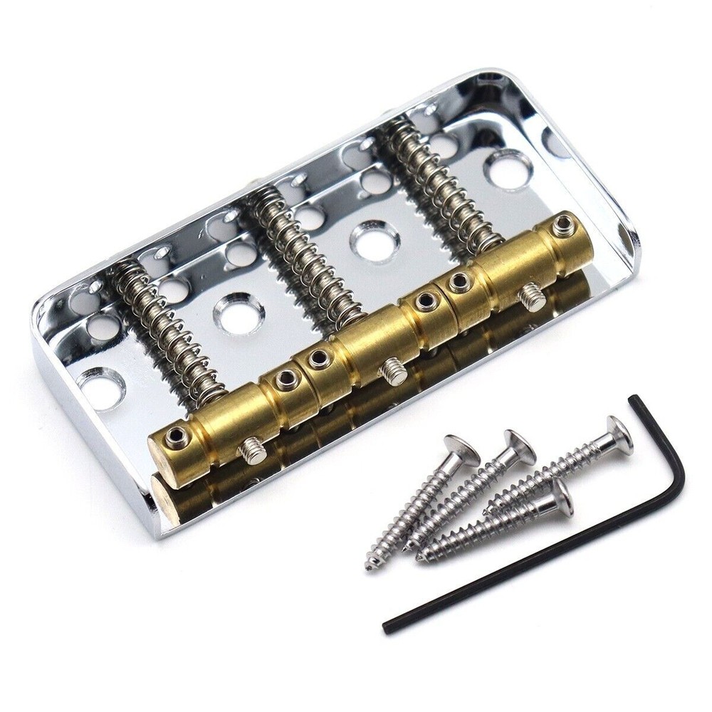 Short Guitar Bridge Brass String Code 3-Saddle for Tele Telecaster Guitar Silver