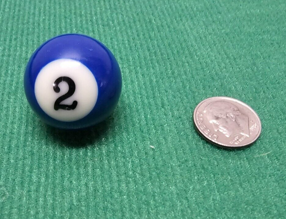 Replacement Mini Billiards Pool Ball 1" Ball Number #2 Solid Blue Tiny
