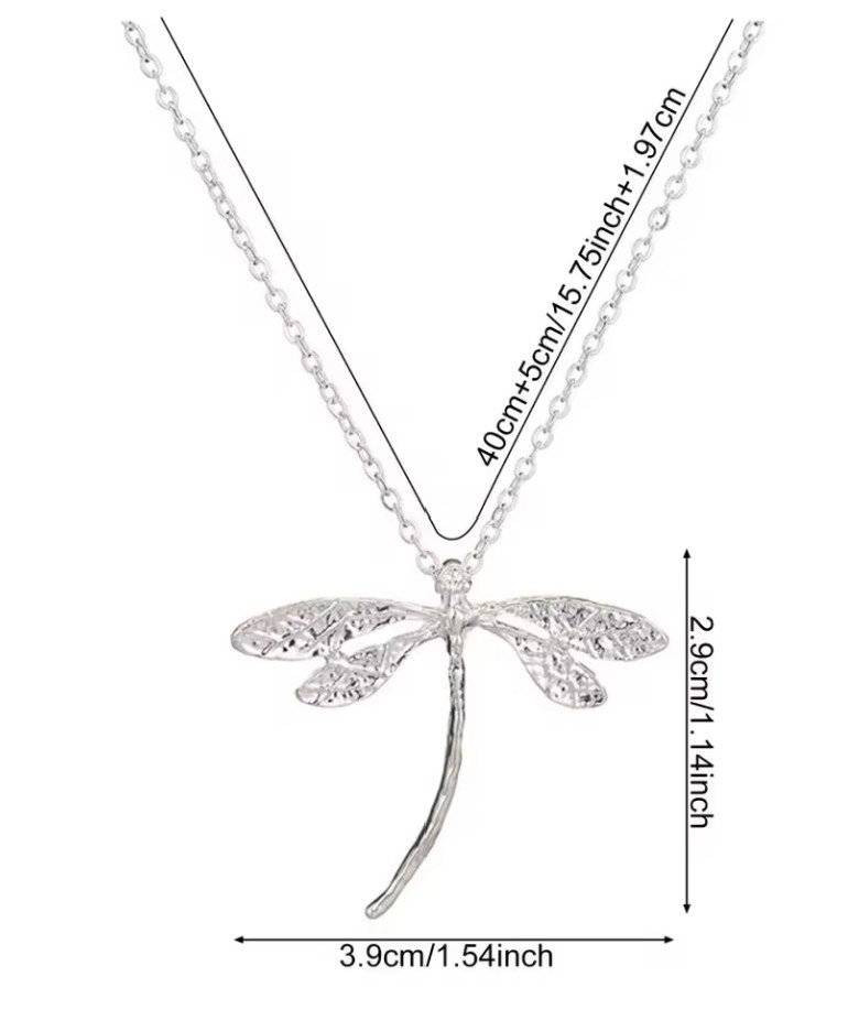 Silver Dragonfly Necklace with chain