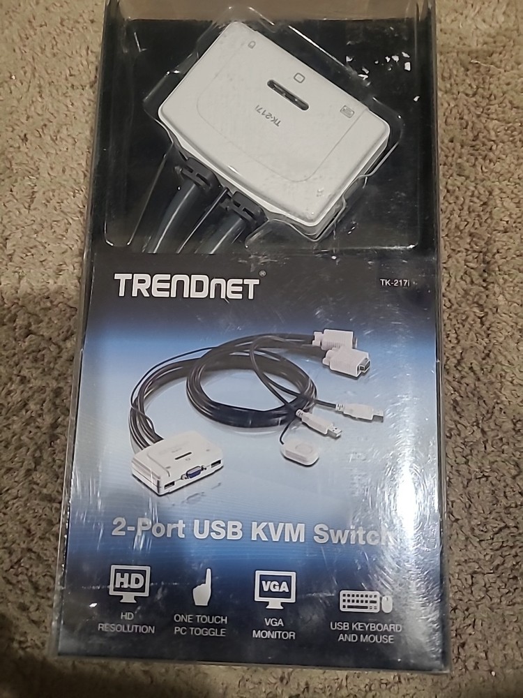 TrendNet 2 Port USB KVM Switch TK217I New.
