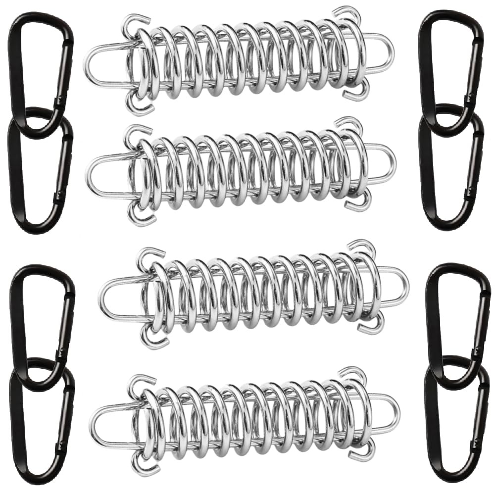 Metal Spring Buckle Dog Leash - Portable, Multi-Function, Shock Absorbing, 8P...