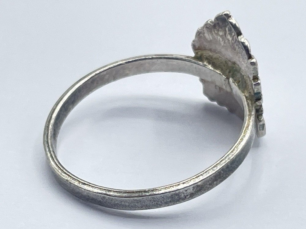 WW2 British Sterling Silver & Enamel Royal Engineers Sweetheart Ring Size M