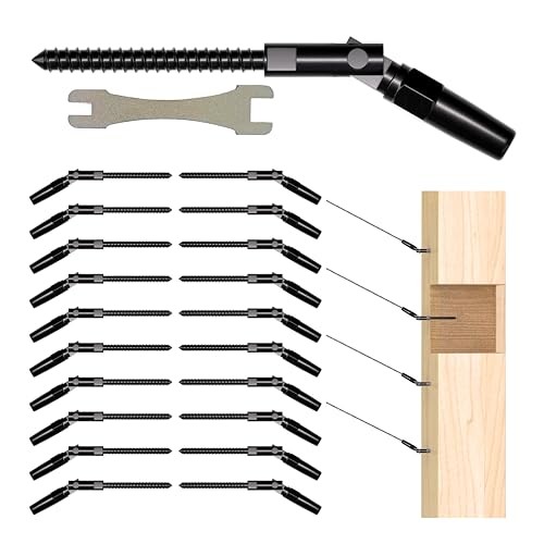 Pairs Cable Railing Kit,Invisible Crimp Fitting Cable Railing 10 Black