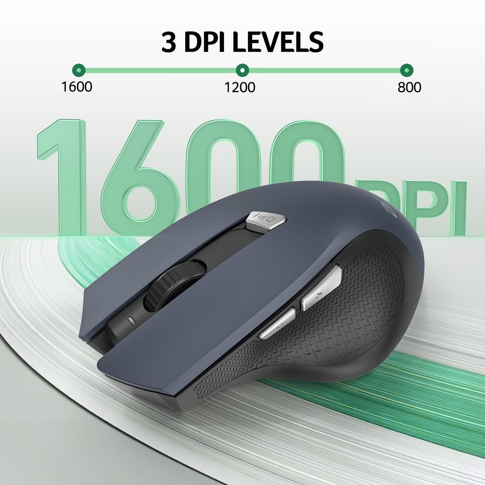 Wireless Mouse for Laptop, 2.4GHz Computer Mouse 3 Adjustable DPI Office Cord...