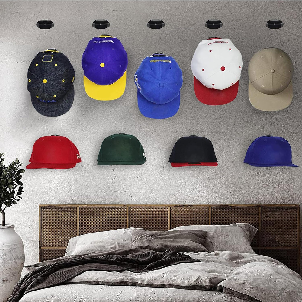 24 Pack Adhesive Hat Hooks – Wall Hat Rack for Baseball Caps