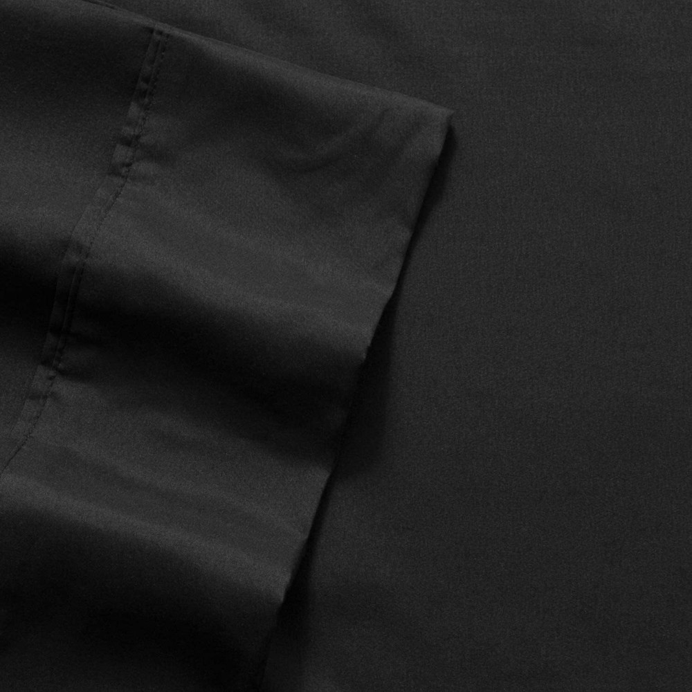7 Piece Bed-In-A-Bag Solid Comforter & Sheet Set, Deep Rich Black, Queen - NEW